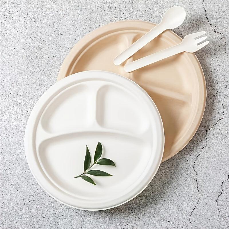 50pcs Disposable Eco Paper Plates for BBQ Cake Fruit Baking