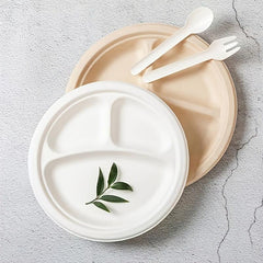 50pcs Disposable Eco Paper Plates for BBQ Cake Fruit Baking