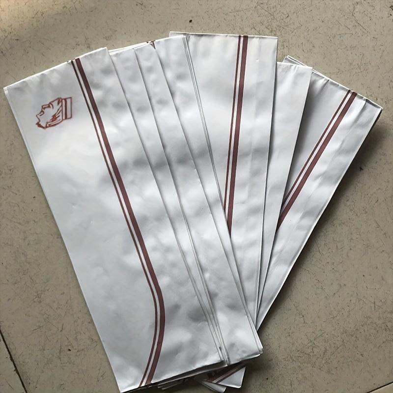 10 Pcs Disposable Chef Hats Red Edged Short Paper Boat Hats