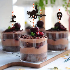 10pcs Halloween Cake Decoration Spider Bat Cup Cake Straw Plug