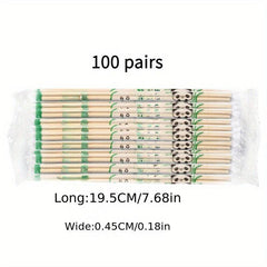 100 Pairs Disposable Chopsticks for Restaurants Banquets Chinese Style Round