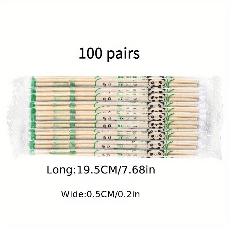 100 Pairs Disposable Chopsticks for Restaurants Banquets Chinese Style Round