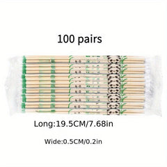 100 Pairs Disposable Chopsticks for Restaurants Banquets Chinese Style Round