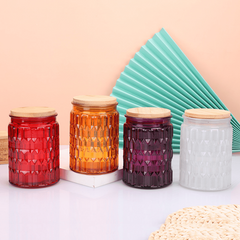 Colored Glass Storage Tank Candlestick