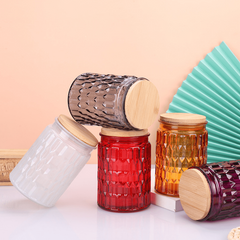 Colored Glass Storage Tank Candlestick