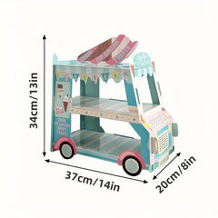 3 Tier Cupcake Stand Ice Cream Truck Van Cake Stand Display Decor