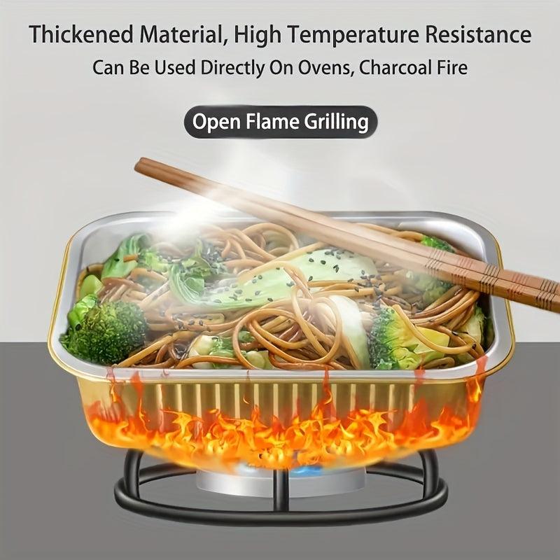 20pcs Thickened Golden Aluminum Foil Baking Tray Cover 6x4x1 inches