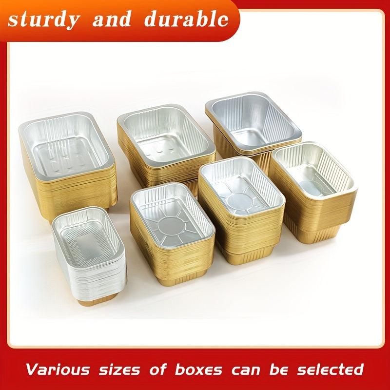 20pcs Thickened Golden Aluminum Foil Baking Tray Cover 6x4x1 inches