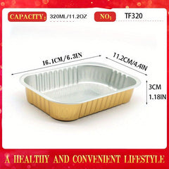 20pcs Thickened Golden Aluminum Foil Baking Tray Cover 6x4x1 inches