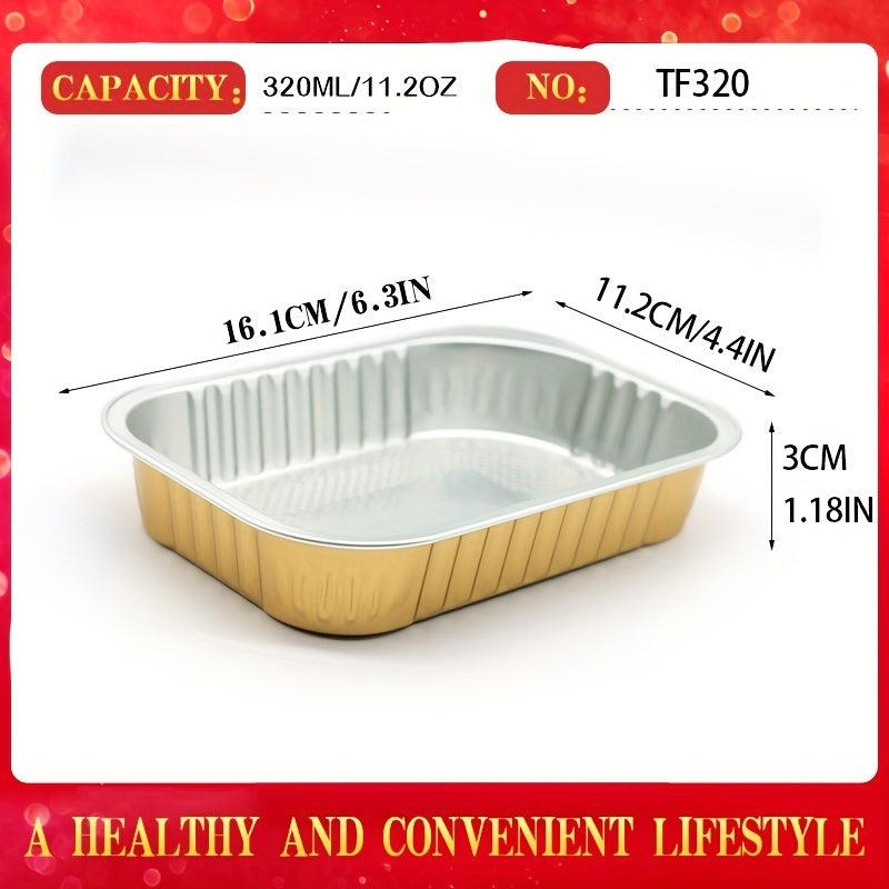 20pcs Thickened Golden Aluminum Foil Baking Tray Cover 6x4x1 inches