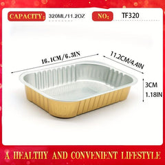 20pcs Thickened Golden Aluminum Foil Baking Tray Cover 6x4x1 inches