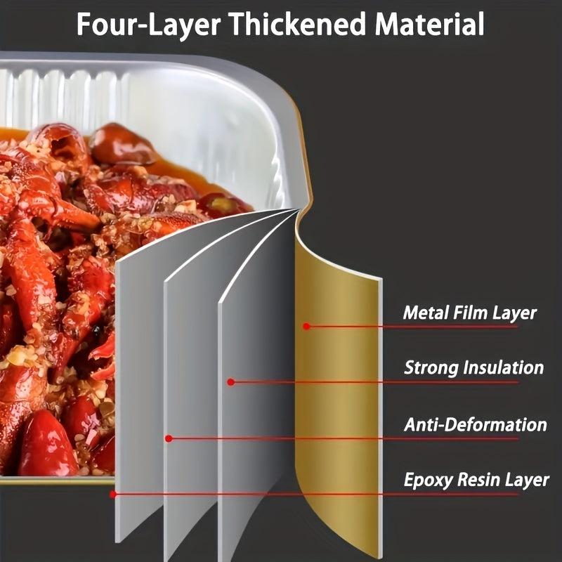 20pcs Thickened Golden Aluminum Foil Baking Tray Cover 6x4x1 inches