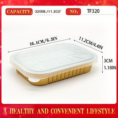 20pcs Thickened Golden Aluminum Foil Baking Tray Cover 6x4x1 inches