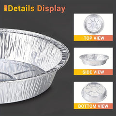 50pcs Deep Round Aluminum Foil Pan for Baking Storing and Reheating