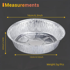 50pcs Deep Round Aluminum Foil Pan for Baking Storing and Reheating