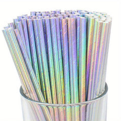 200pcs Biodegradable Paper Drinking Straws for Summer Parties