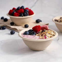50pcs 12oz Compostable Paper Bowls - Eco Friendly Biodegradable Bowls