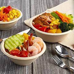 50pcs 12oz Compostable Paper Bowls - Eco Friendly Biodegradable Bowls