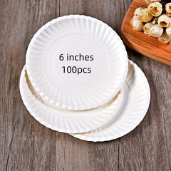 100pcs 9 Inch Uncoated Paper Tray Disposable for Daily Use