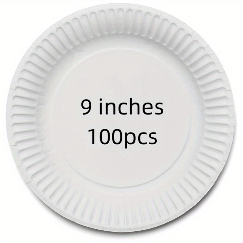 100pcs 9 Inch Uncoated Paper Tray Disposable for Daily Use