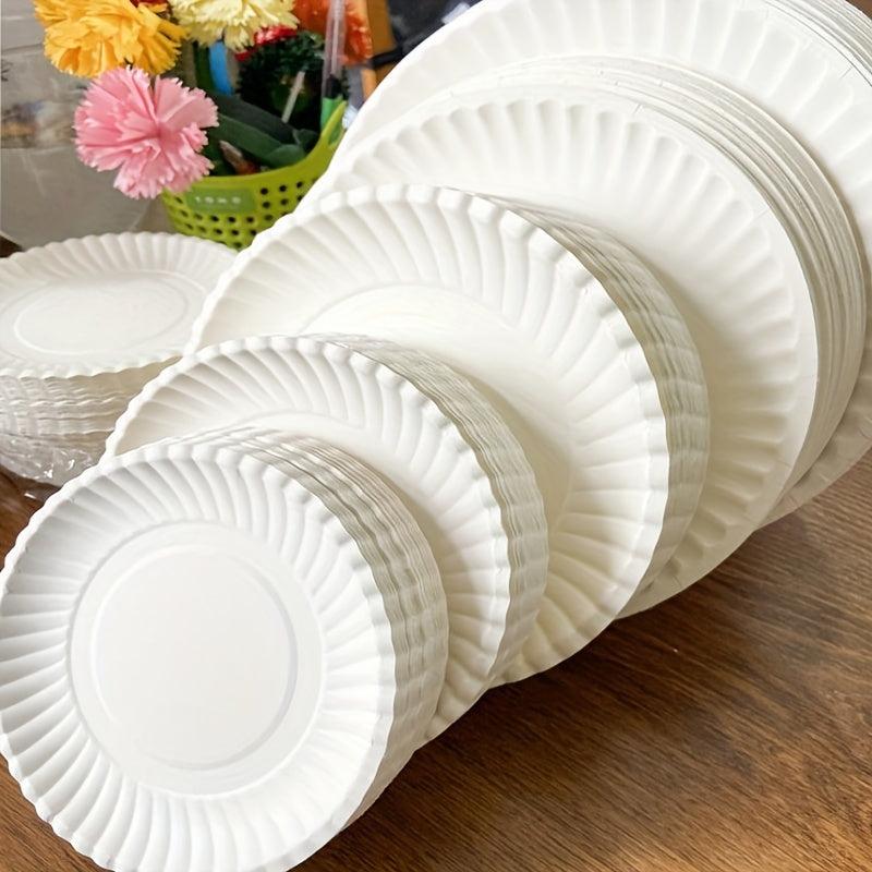 100pcs 9 Inch Uncoated Paper Tray Disposable for Daily Use