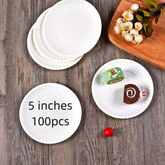 100pcs 9 Inch Uncoated Paper Tray Disposable for Daily Use