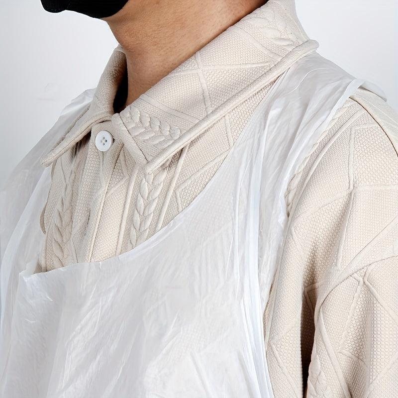 100pcs Disposable PE Apron Water Resistant Sleeveless Apron Kitchen Pet Hygiene