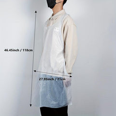 100pcs Disposable PE Apron Water Resistant Sleeveless Apron Kitchen Pet Hygiene