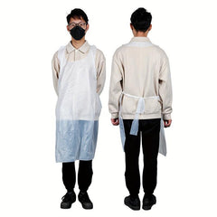 100pcs Disposable PE Apron Water Resistant Sleeveless Apron Kitchen Pet Hygiene
