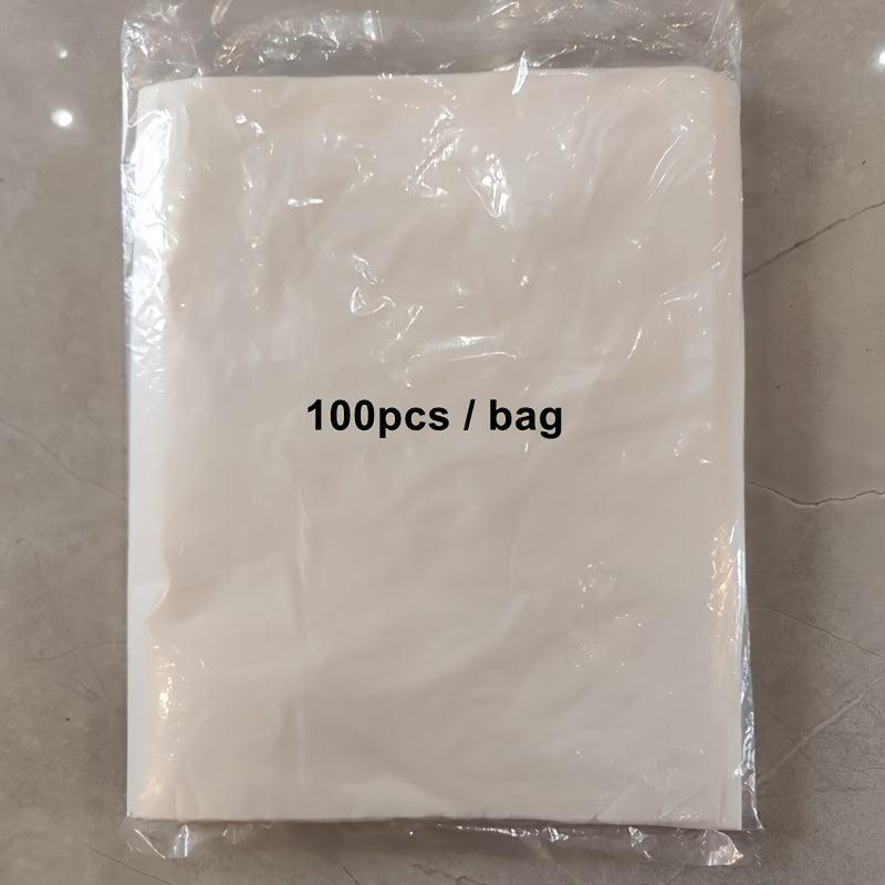 100pcs Disposable PE Apron Water Resistant Sleeveless Apron Kitchen Pet Hygiene