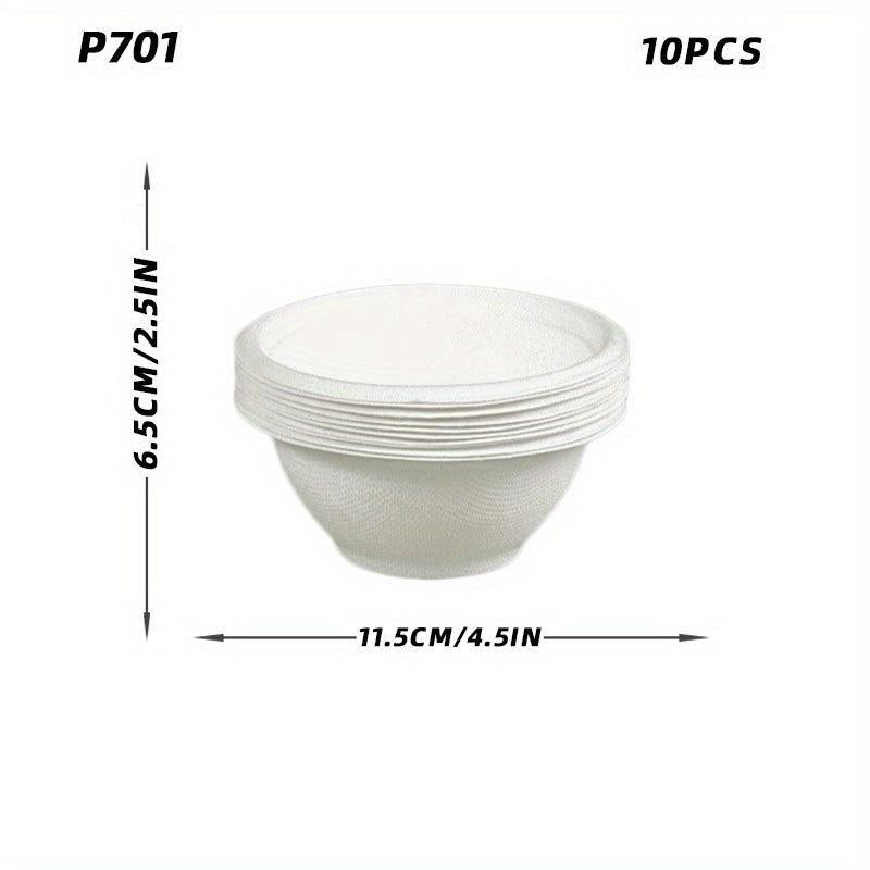 10pcs 50pcs Disposable Sugarcane Paper Bowls Eco-Friendly Party Supplies