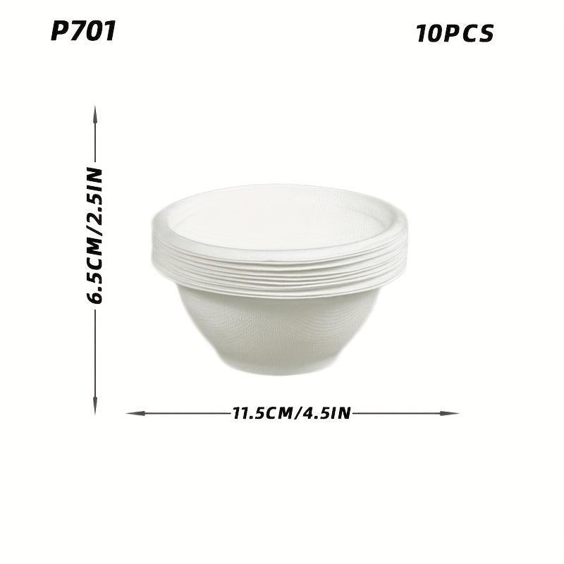 10pcs 50pcs Disposable Sugarcane Paper Bowls Eco-Friendly Party Supplies
