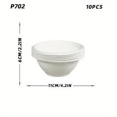 10pcs 50pcs Disposable Sugarcane Paper Bowls Eco-Friendly Party Supplies