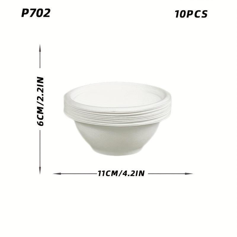 10pcs 50pcs Disposable Sugarcane Paper Bowls Eco-Friendly Party Supplies