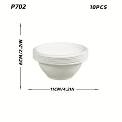 10pcs 50pcs Disposable Sugarcane Paper Bowls Eco-Friendly Party Supplies
