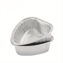 50 pcs 100ml Heart Shaped Aluminum Foil Cups for Baking Egg Tarts and Desserts