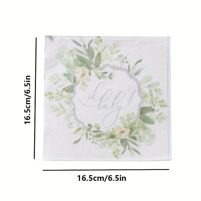 20pcs Floral Soft Touch Hand Towels and Napkins for Weddings Parties Disposable