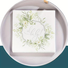 20pcs Floral Soft Touch Hand Towels and Napkins for Weddings Parties Disposable
