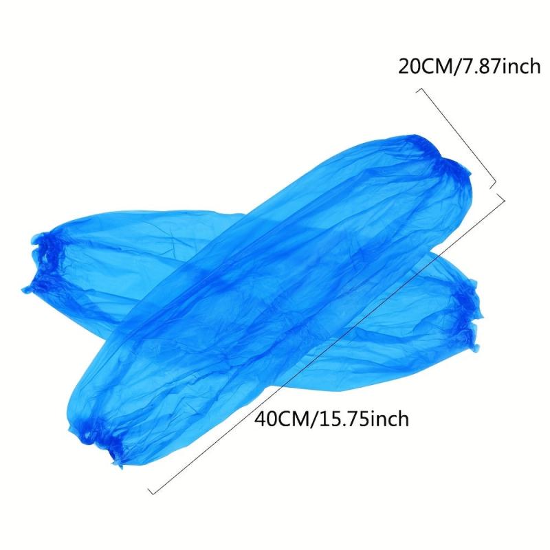 100pcs Waterproof Disposable Arm Sleeves Elastic Bands Cleaning Supplies