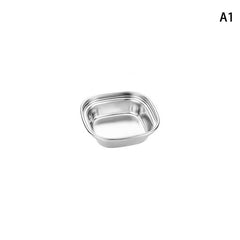 1pc Stainless Steel Divided Sauce Dish for Ketchup Soy BBQ Sushi