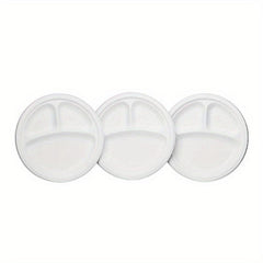 50pcs 25.4cm Biodegradable Paper Tray 3 Compartments Eco-Friendly Sug