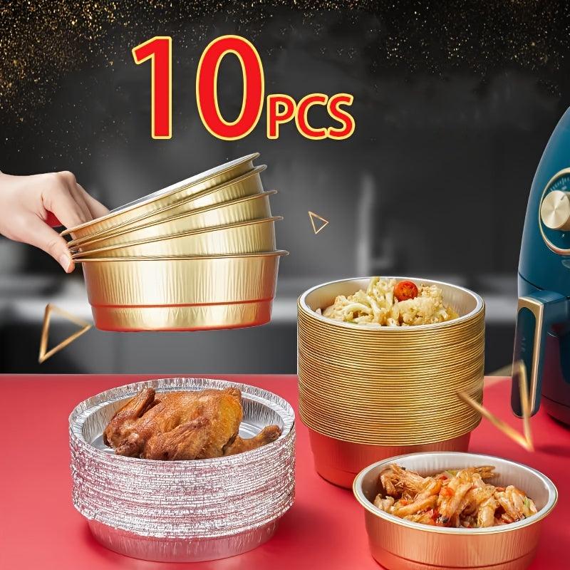 10pcs Eoonfirst 28oz Aluminum Foil Cupcake Baking Bowl with Lid