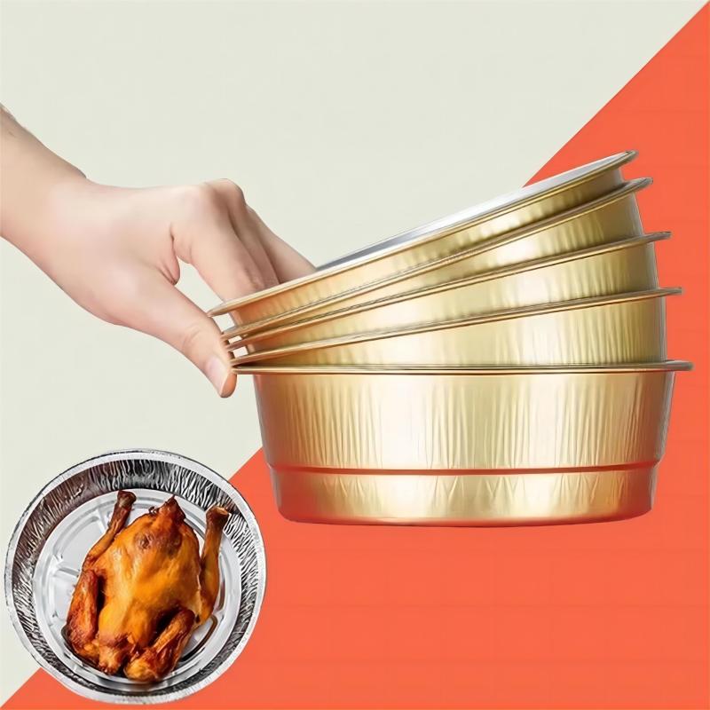 10pcs Eoonfirst 28oz Aluminum Foil Cupcake Baking Bowl with Lid