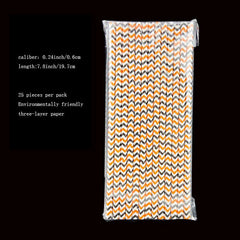 25 Pcs Halloween Paper Straws Biodegradable