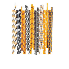 25 Pcs Halloween Paper Straws Biodegradable