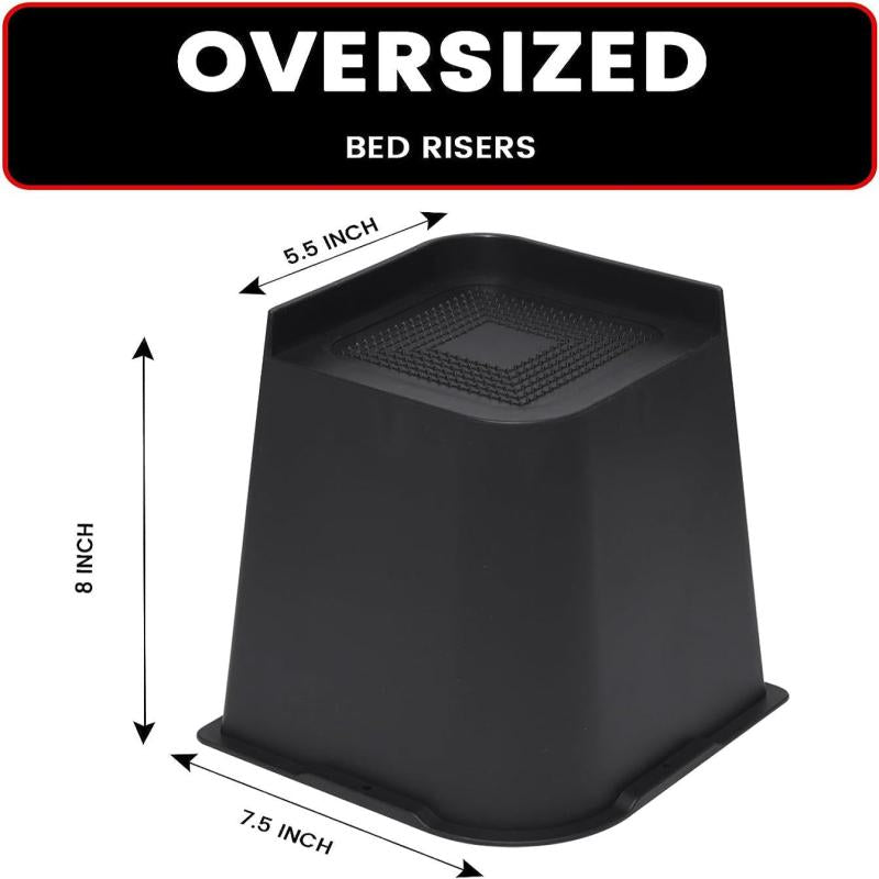 4pcs Bed Risers Support Up To 2721.55 KG Lift 10.16 cm Couch Sofa Table Chair