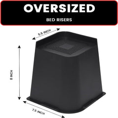 4pcs Bed Risers Support Up To 2721.55 KG Lift 10.16 cm Couch Sofa Table Chair