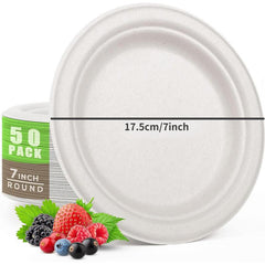 50pcs 100 Paper Plates 17 Disposable Heavy Duty Plates Unbleached Plate