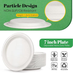 50pcs 100 Paper Plates 17 Disposable Heavy Duty Plates Unbleached Plate