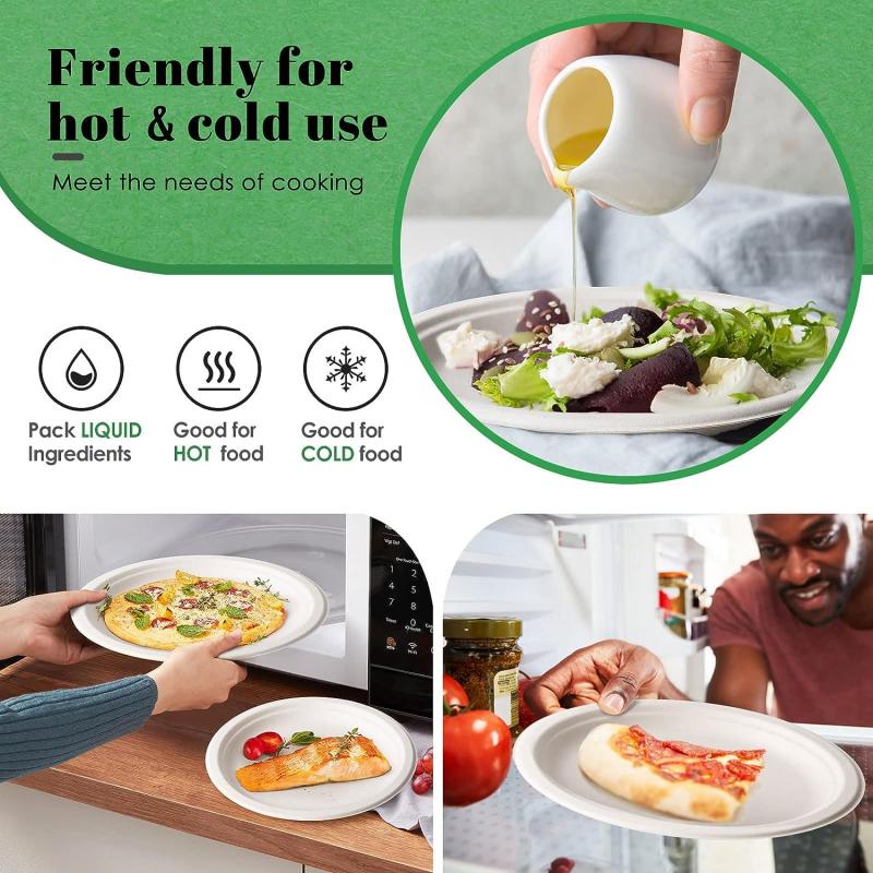 50pcs 100 Paper Plates 17 Disposable Heavy Duty Plates Unbleached Plate